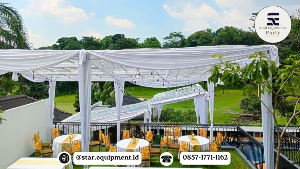 Sewa Tenda Transparan Dekorasi Kain Juntai Mewah Jakarta