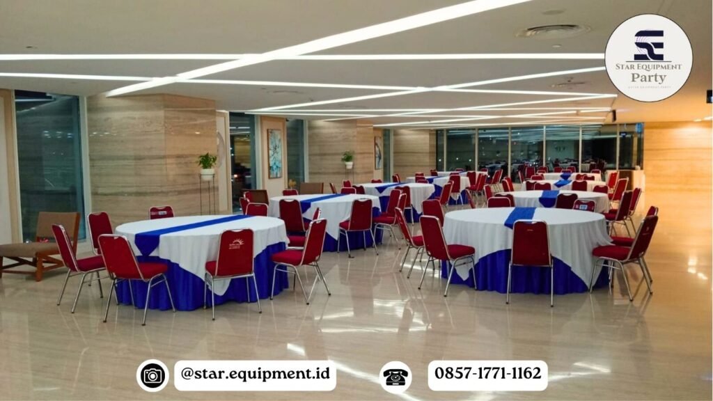 SEWA ROUND TABLE JAKARTA READY BANYAK UKURAN DAN WARNA COVER