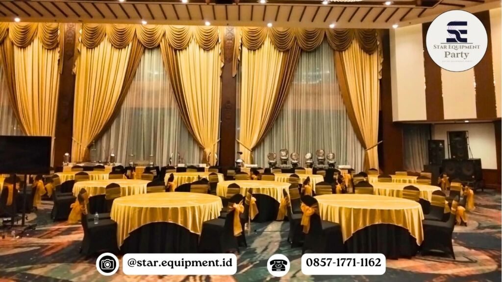 SEWA ROUND TABLE JAKARTA READY BANYAK UKURAN DAN WARNA COVER