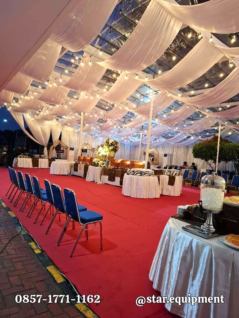 SEWA TENDA TRANSPARAN DEKORASI LAMPU DEPOK