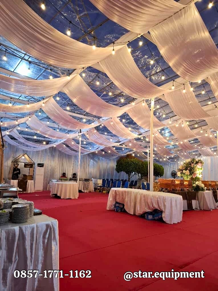 SEWA TENDA TRANSPARAN DEKORASI LAMPU DEPOK